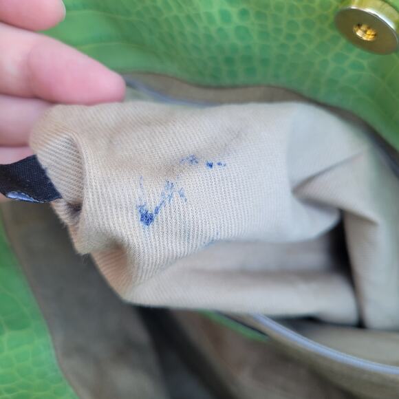 Kate Spade Green Faux Croc Embossed Leather Shoulder Bag | Style 14258 | Gold - Picture 4 of 12